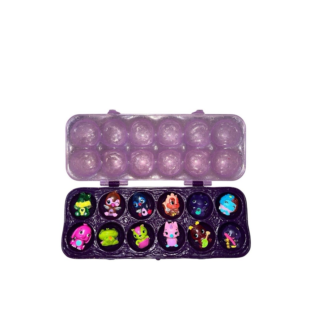 Hatchimals Colleggtibles Dozen Egg Carton Purple Storage Case 12 Figures